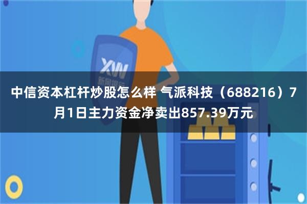 中信资本杠杆炒股怎么样 气派科技（688216）7月1日主力资金净卖出857.39万元